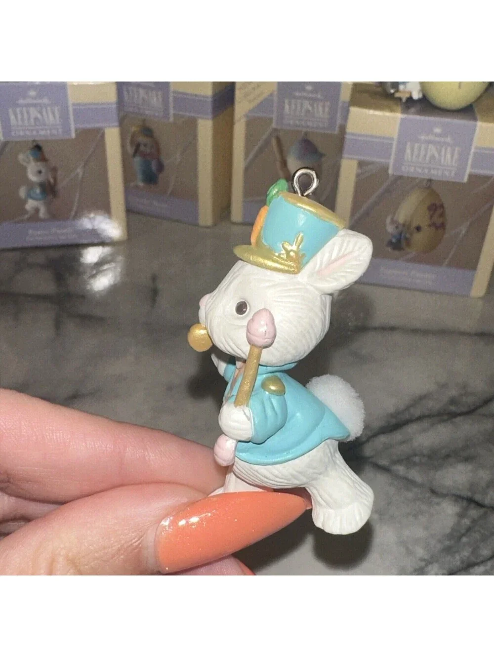 4 90s Hallmark christmas Easter Ornament Crayola Bunny Eggspert Painter Baseball